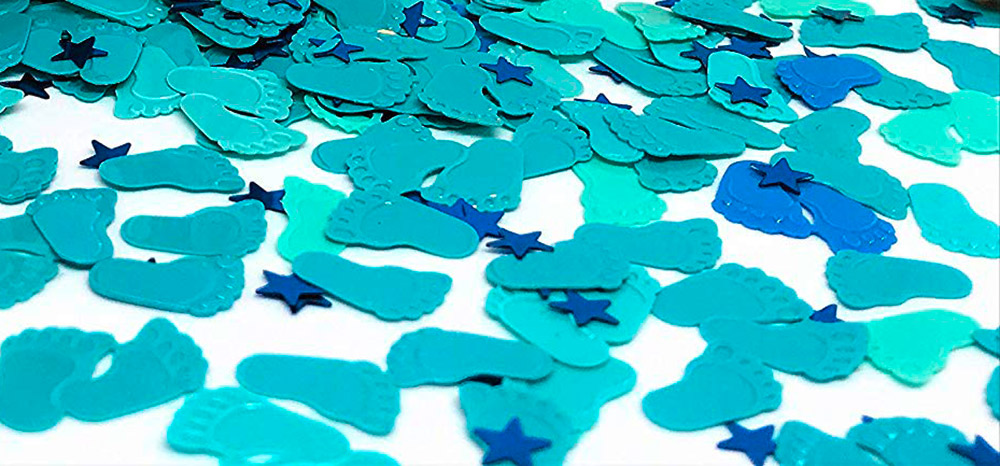 Konfetti Baby-Füße Hell-Blau